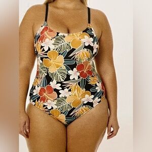 Hurley Tropical Floral Swimsuit Womens L NWT